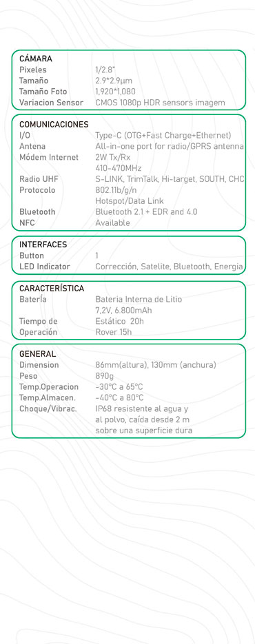 Láser x visual receptor GNSS RTK detalle